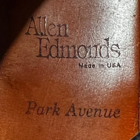Allen Edmonds Park Avenue Brown Leather Dress Shoes Oxfords 10.5 B Cap Toe