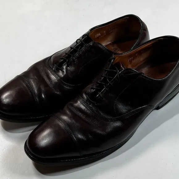 Allen Edmonds Park Avenue Brown Leather Dress Shoes Oxfords 10.5 B Cap Toe
