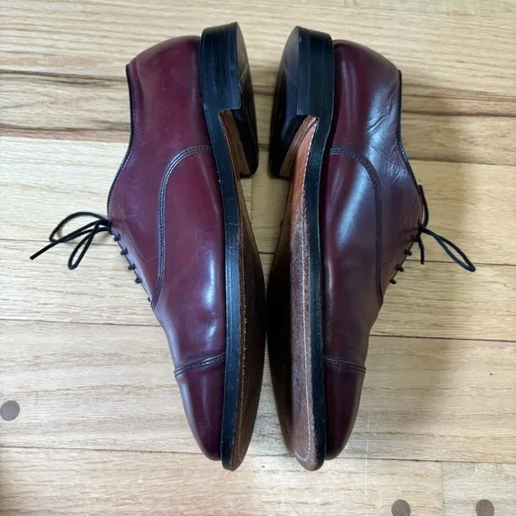 Allen Edmonds Park Avenue Dress Shoes Men's 8 D Burgundy Leather Cap Toe Oxfords