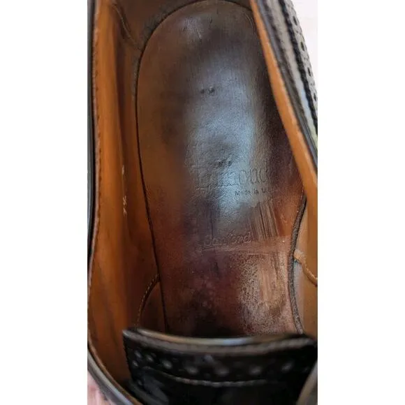 Allen Edmonds Sanford Cap Toe Oxfords Size 9.5 D Black With Dust Bags And Box