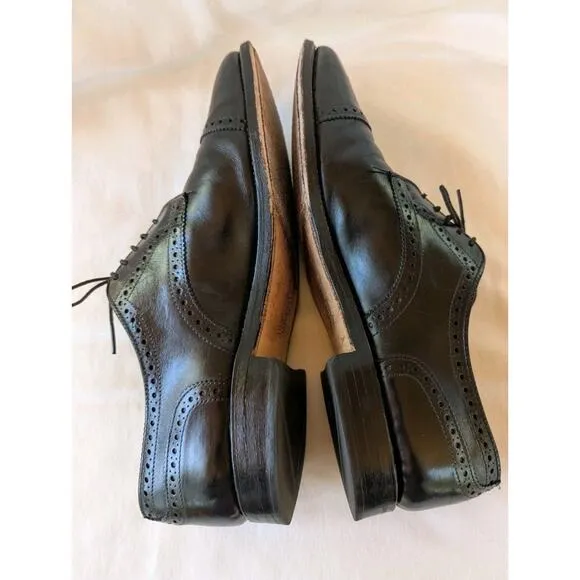 Allen Edmonds Sanford Cap Toe Oxfords Size 9.5 D Black With Dust Bags And Box