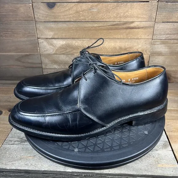 Allen Edmonds Slayton Black Mens Sz 10.5 D Leather Oxfords Apron Toe Dress Shoes