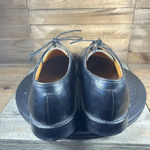 Allen Edmonds Slayton Black Mens Sz 10.5 D Leather Oxfords Apron Toe Dress Shoes