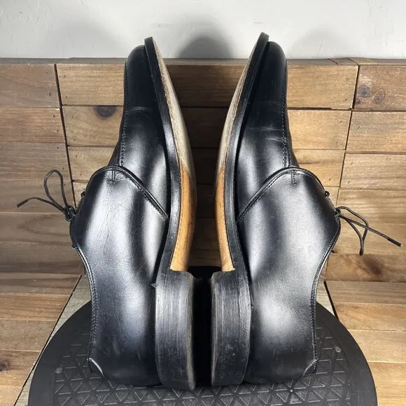 Allen Edmonds Slayton Black Mens Sz 10.5 D Leather Oxfords Apron Toe Dress Shoes