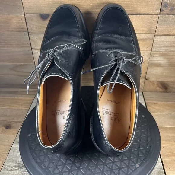 Allen Edmonds Slayton Black Mens Sz 10.5 D Leather Oxfords Apron Toe Dress Shoes