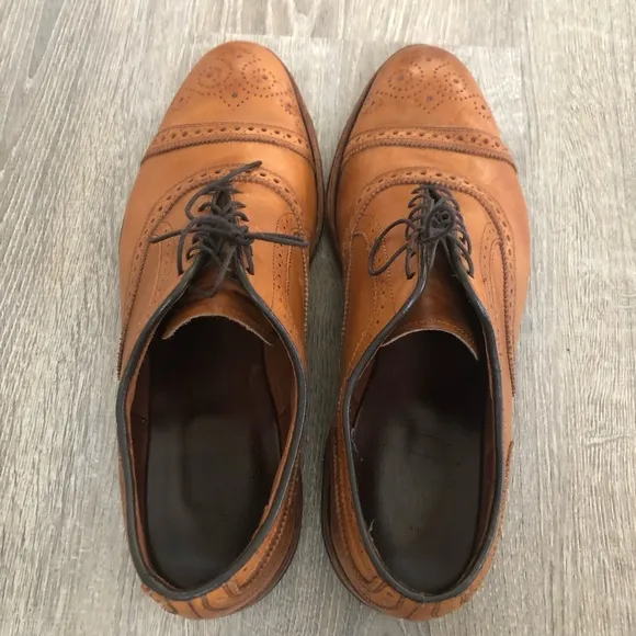 Allen Edmonds Strand Mens Size 11 Brown Walnut 1635 Leather Oxfords Dress Shoes
