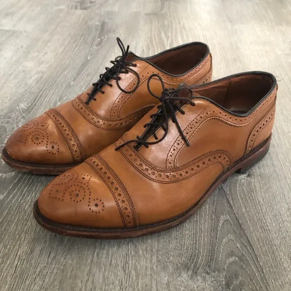 Allen Edmonds Strand Mens Size 11 Brown Walnut 1635 Leather Oxfords Dress Shoes