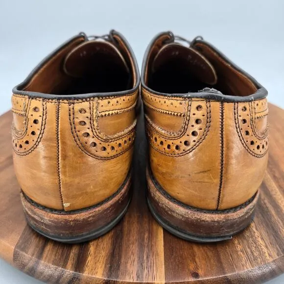 Allen Edmonds Strand Oxfords Men's 13 D Brown Leather Brogue Cap Toe Dress Shoes