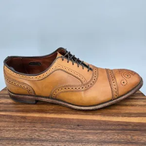 Allen Edmonds Strand Oxfords Men's 13 D Brown Leather Brogue Cap Toe Dress Shoes
