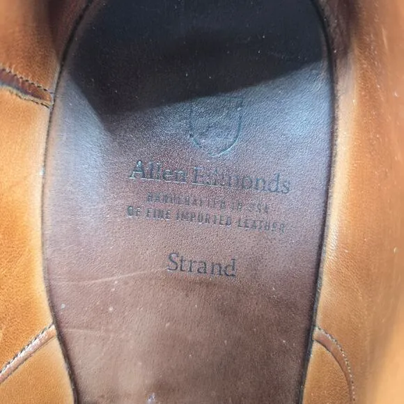 Allen Edmonds Strand Oxfords Men's 13 D Brown Leather Brogue Cap Toe Dress Shoes