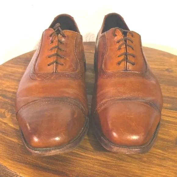 Allen Edmonds The Rutledge Cap toe lace up Oxfords COGNAC Brown Dress Mens Sz.12