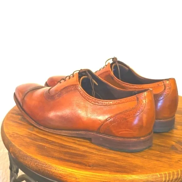 Allen Edmonds The Rutledge Cap toe lace up Oxfords COGNAC Brown Dress Mens Sz.12