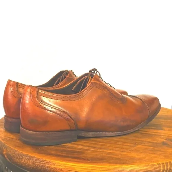 Allen Edmonds The Rutledge Cap toe lace up Oxfords COGNAC Brown Dress Mens Sz.12
