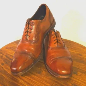 Allen Edmonds The Rutledge Cap toe lace up Oxfords COGNAC Brown Dress Mens Sz.12