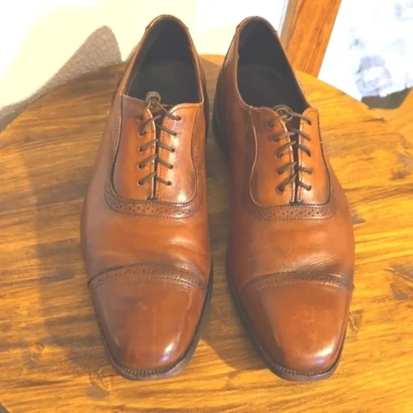 Allen Edmonds The Rutledge Cap toe lace up Oxfords COGNAC Brown Dress Mens Sz.12