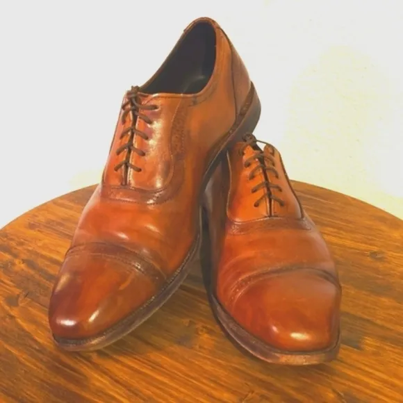 Allen Edmonds The Rutledge Cap toe lace up Oxfords COGNAC Brown Dress Mens Sz.12
