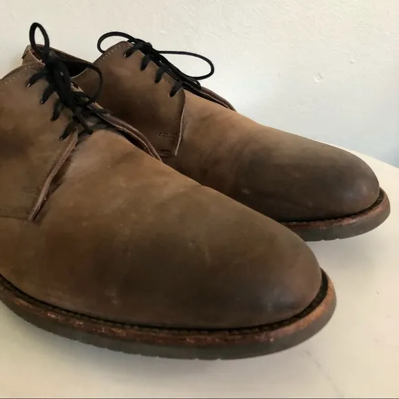 Allen Edmonds Yale Derby Brown Leather Dress Shoes Oxfords Plain Toe Mens 9.5 B