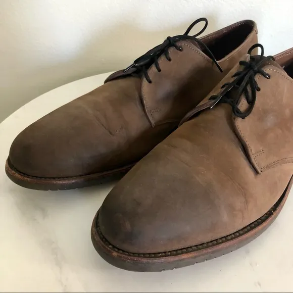 Allen Edmonds Yale Derby Brown Leather Dress Shoes Oxfords Plain Toe Mens 9.5 B