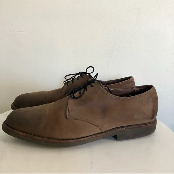 Allen Edmonds Yale Derby Brown Leather Dress Shoes Oxfords Plain Toe Mens 9.5 B