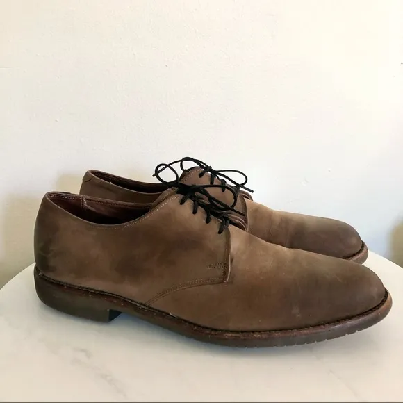 Allen Edmonds Yale Derby Brown Leather Dress Shoes Oxfords Plain Toe Mens 9.5 B