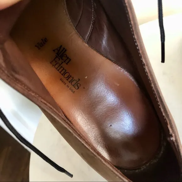 Allen Edmonds Yale Derby Brown Leather Dress Shoes Oxfords Plain Toe Mens 9.5 B