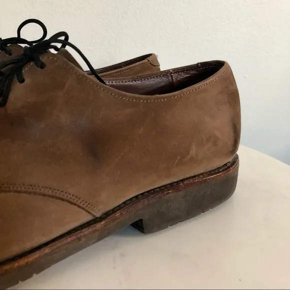 Allen Edmonds Yale Derby Brown Leather Dress Shoes Oxfords Plain Toe Mens 9.5 B