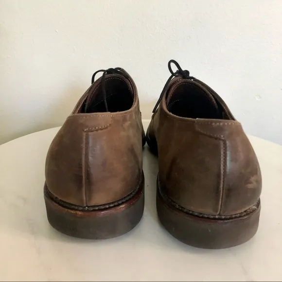 Allen Edmonds Yale Derby Brown Leather Dress Shoes Oxfords Plain Toe Mens 9.5 B