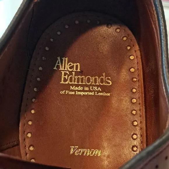 Allen Edmonds Men’s Shoes Vernon Oxfords Lace Up Saddle Brown Leather USA Sz 12D