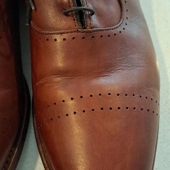 Allen Edmonds Men’s Shoes Vernon Oxfords Lace Up Saddle Brown Leather USA Sz 12D