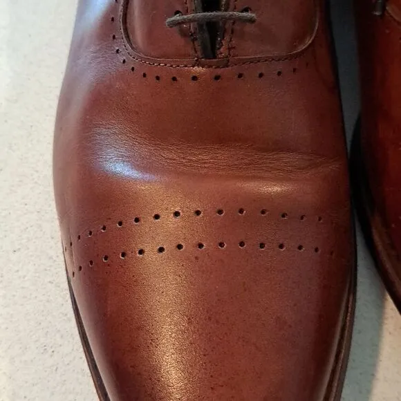 Allen Edmonds Men’s Shoes Vernon Oxfords Lace Up Saddle Brown Leather USA Sz 12D