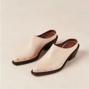 Alohas Lorenzo Leather Mules in cream
