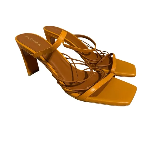 ALOHAS x Anthropologie Sunbeam Mule Strappy Heels Size 41