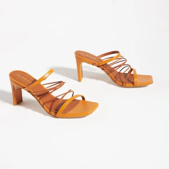 ALOHAS x Anthropologie Sunbeam Mule Strappy Heels Size 41