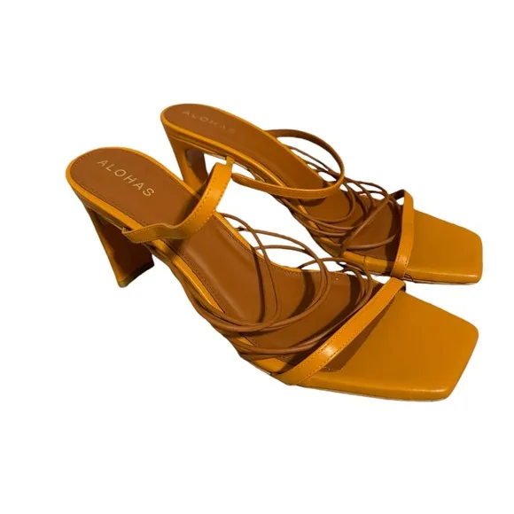 ALOHAS x Anthropologie Sunbeam Mule Strappy Heels Size 41