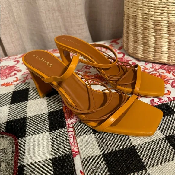 ALOHAS x Anthropologie Sunbeam Mule Strappy Heels Size 41