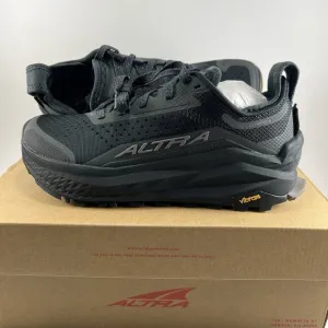 Altra Olympus 6 Trail Running Shoes Mens Size 7.5 Triple Black Vibram Athletic