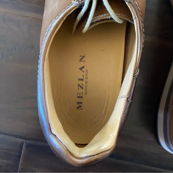Amazing Mezlan Brown Leather lace up derby shoes semi dress and casual size 13M