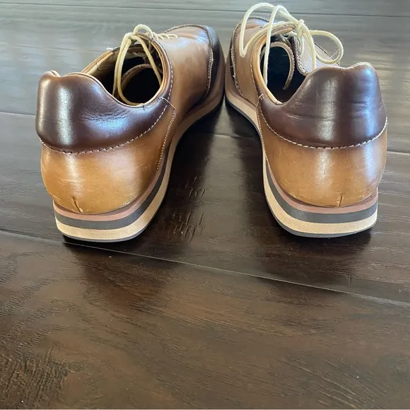 Amazing Mezlan Brown Leather lace up derby shoes semi dress and casual size 13M