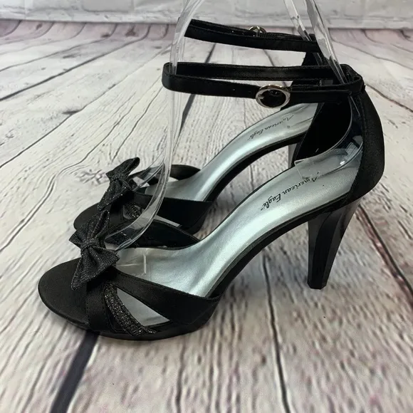American Eagle Black Open Toe Strappy Ankle Heels