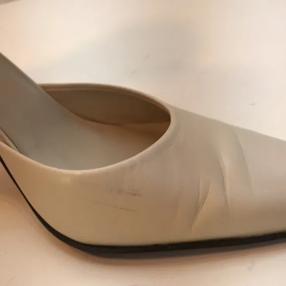 Andiamo Pointed-Toe Ankle-Strap Leather Heels