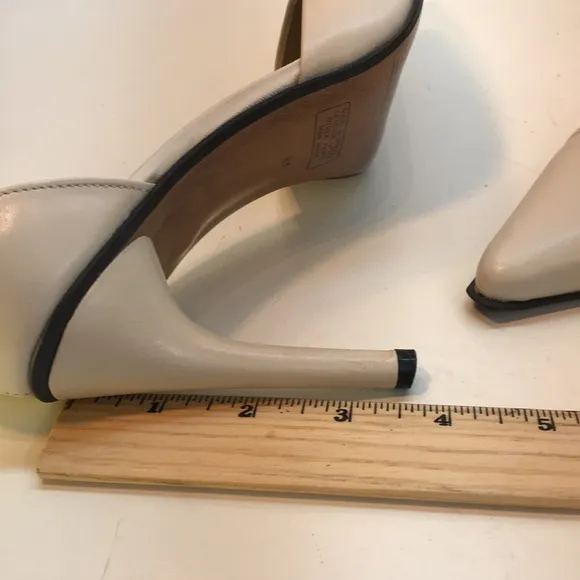 Andiamo Pointed-Toe Ankle-Strap Leather Heels