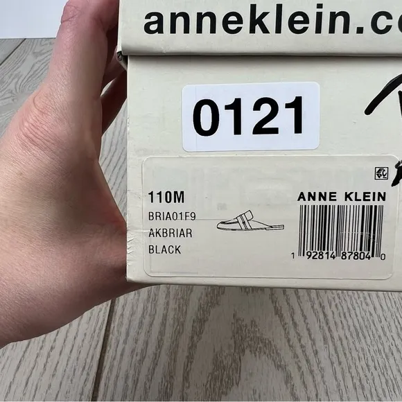 Anne Klein Women's Briar Bit Almond Toe Mules 11M Black Faux Leather $79
