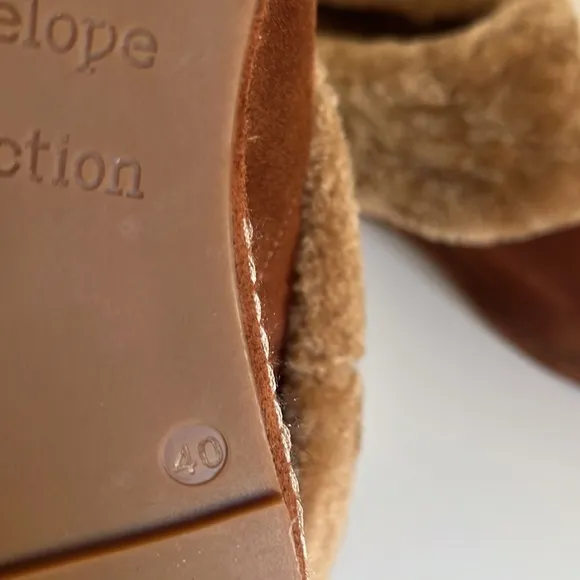 Antelope x Anthropologie Toppa Women’s Mules Slip op Fleece line Brown Clogs 40
