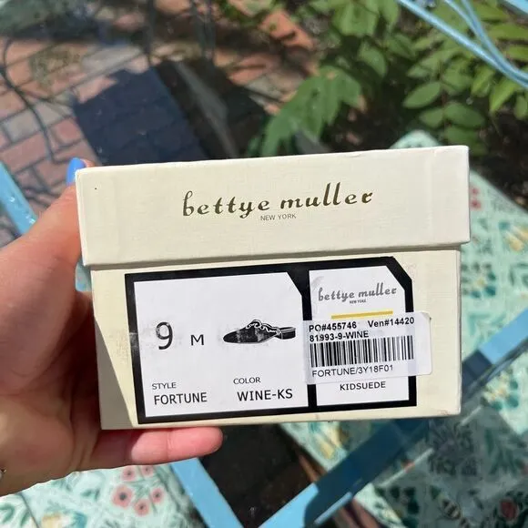 Anthropologie Bettye Muller Fortune Embroidered Suede Mules NIB