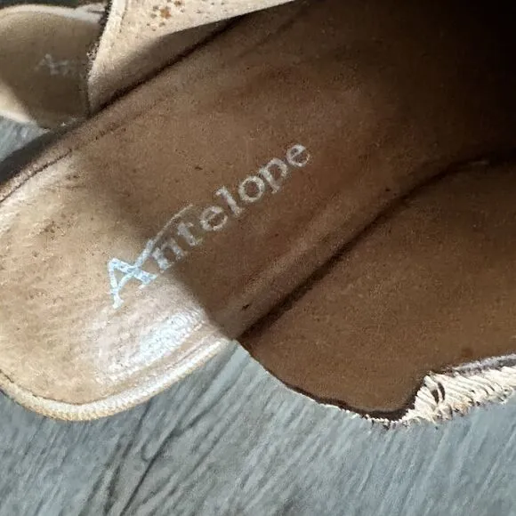 Anthropologie Genuine Antelope Ladessa Suede Mules Size 37 6.5