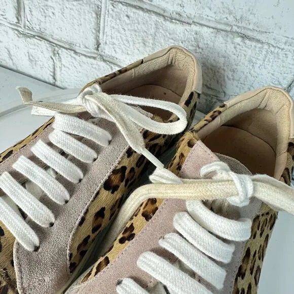 Anthropologie Shoes Ophelia Leopard Animal Print Leather Suede Sneakers 40 9.5