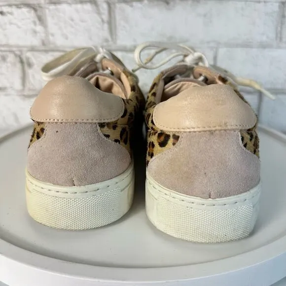 Anthropologie Shoes Ophelia Leopard Animal Print Leather Suede Sneakers 40 9.5