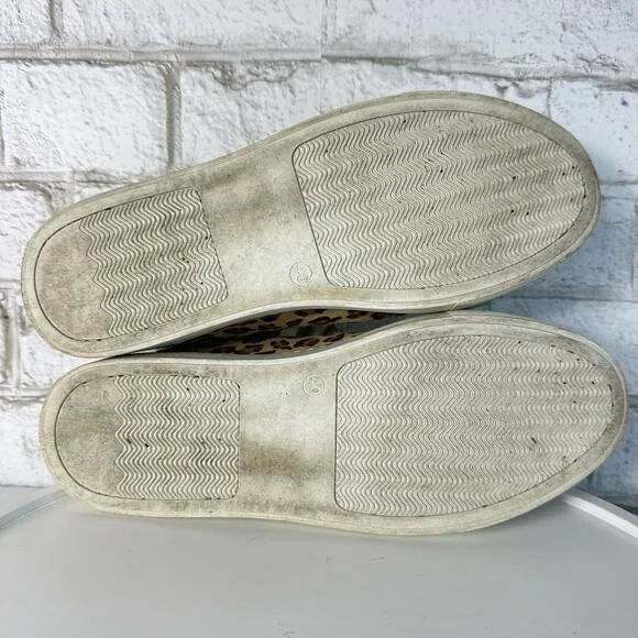 Anthropologie Shoes Ophelia Leopard Animal Print Leather Suede Sneakers 40 9.5