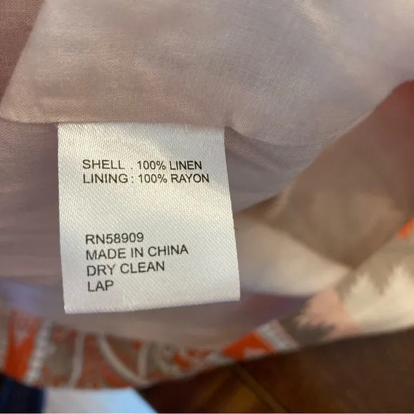 ANTONIO MELANI Akira Orange Cream Taupe Linen Open Back Midi Dress NWT