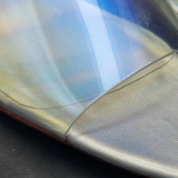 Antonio Melani Elizabeth Damrich mules 6M glass holographic kitten heel new $130